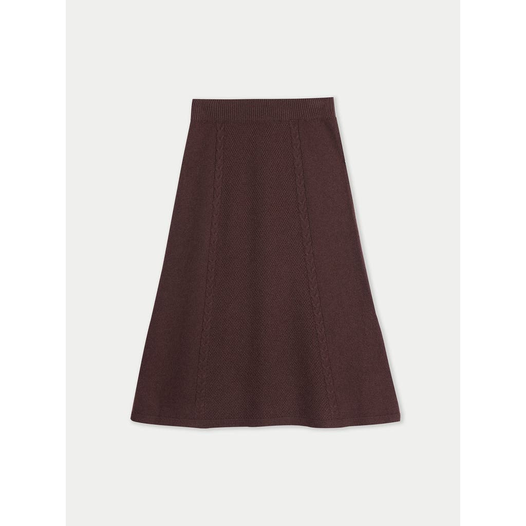 Gobi Cashmere A-line Cashmere Knitted Skirt In Brown