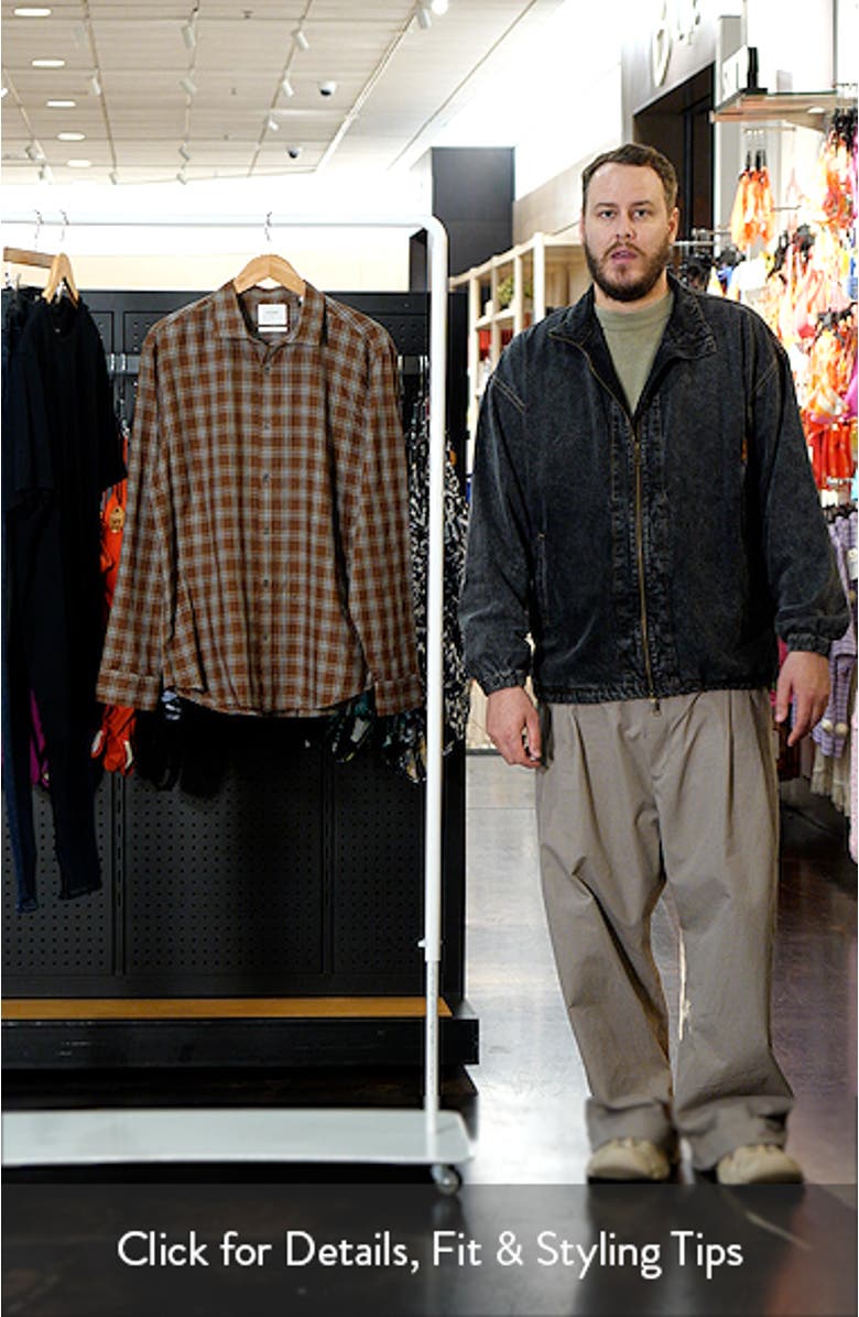 Standard Fit Windowpane Check Cotton Flannel Button-Up Shirt, sales video thumbnail