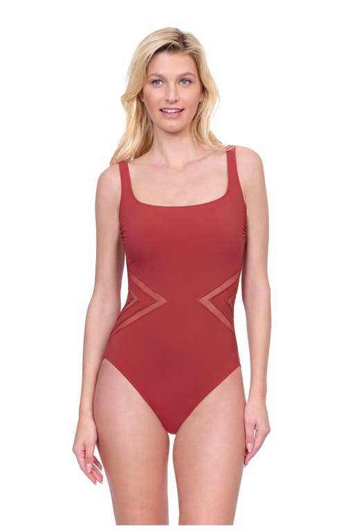 Gottex Day Dreamer Square Neck One Piece In Spice