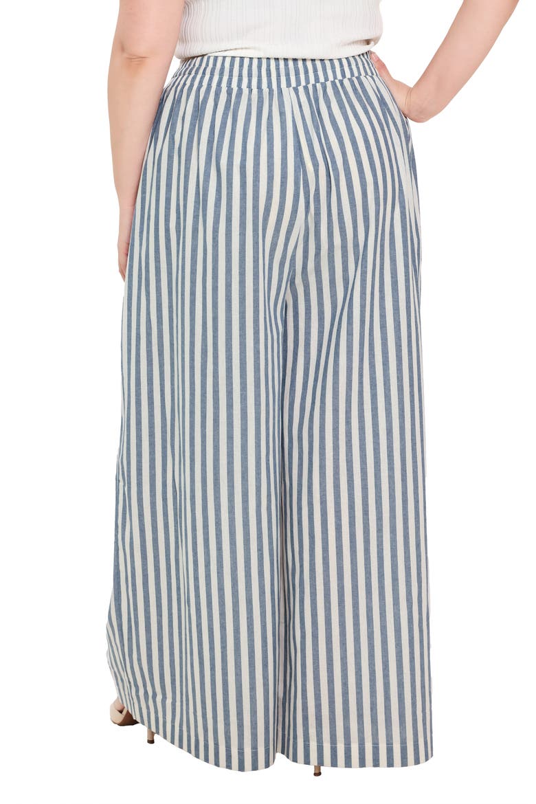 Striped Relaxed Wide Leg Pants, Alternate, color, BLUE/ NATURAL