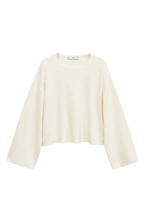 Shop Mango Oversize Jersey Sweatshirt In Ecru