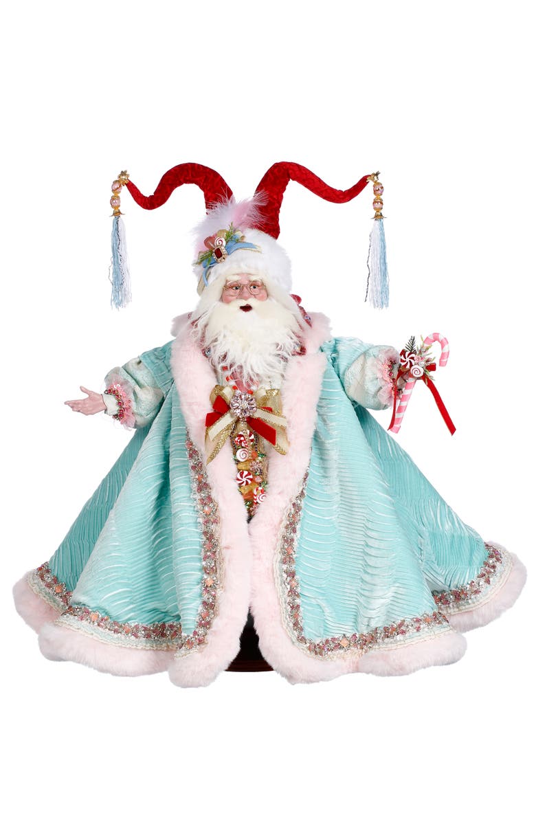 Mark Roberts Candy Dandy Santa, Main, color, Aqua
