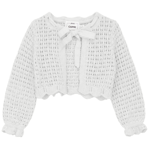 Girls Double-Breasted Cotton Knit Cardigan