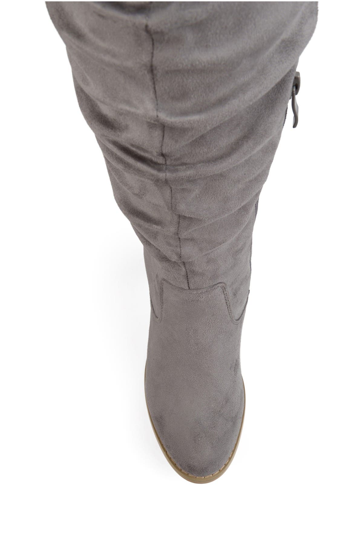 Journee Collection Kaison Wide Calf Ruched Tall Boot - Wide Calf, Alternate, color, Grey