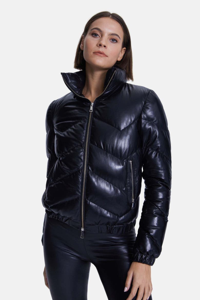 Octavia Leather Jacket, Main, color, Black