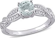 Julianna B. Aquamarine & Diamond Infinity Ring 14k