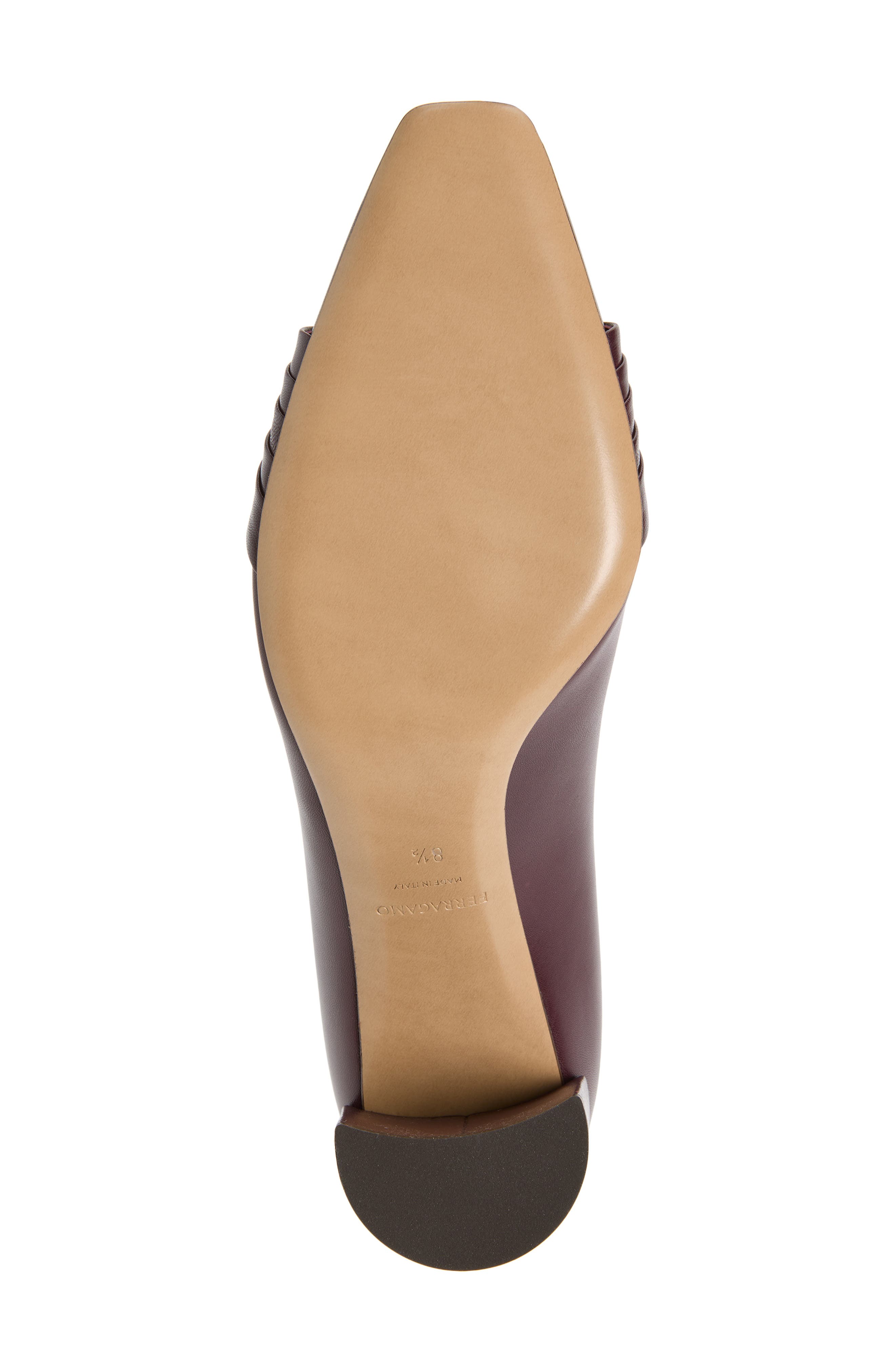 FERRAGAMO Double Gancio Pleated Toe Pump, Alternate, color, Plum Biscotto