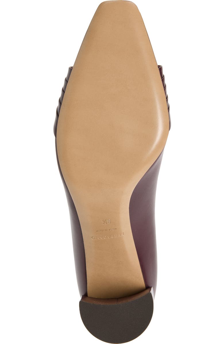 FERRAGAMO Double Gancio Pleated Toe Pump, Alternate, color, Plum Biscotto