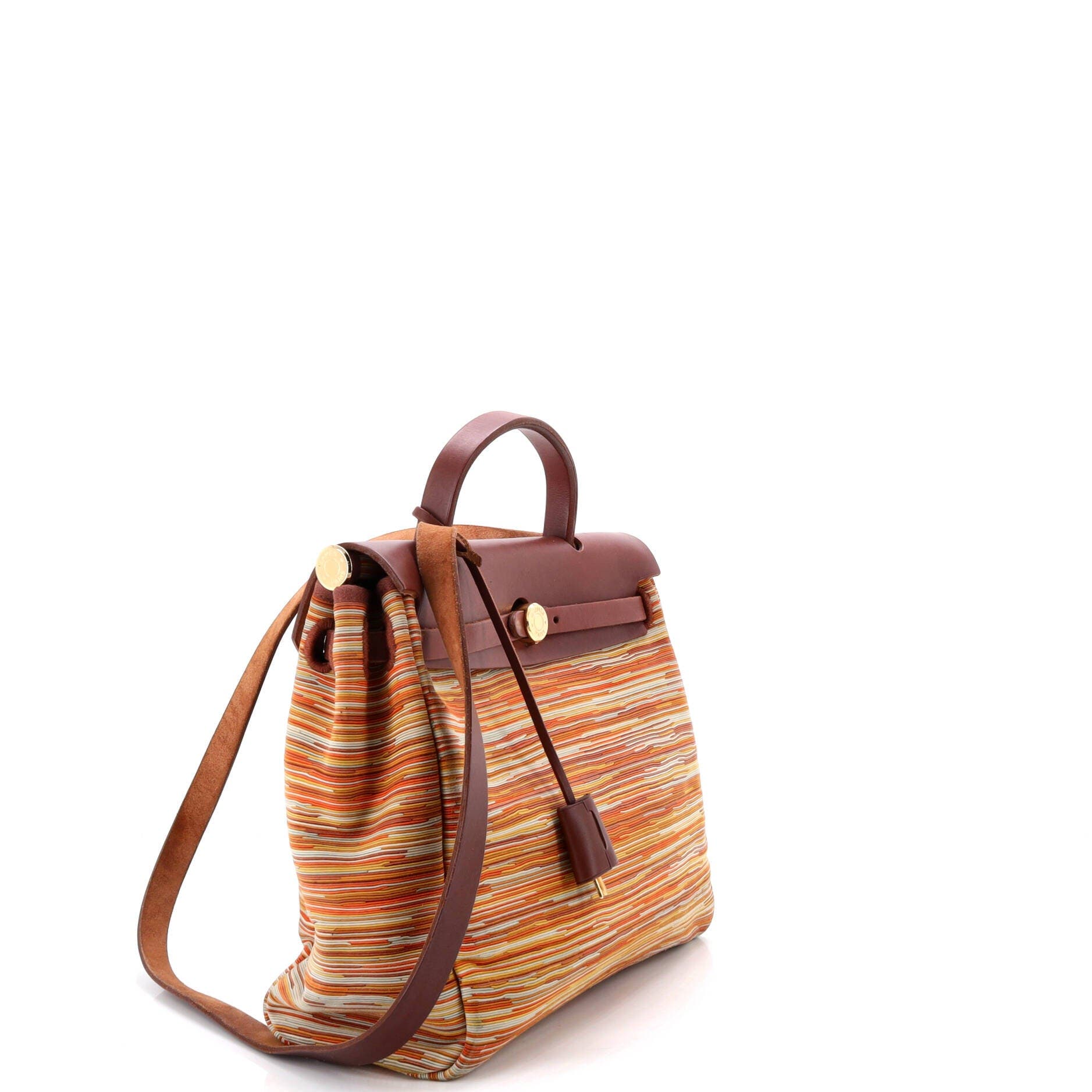 Pre-Owned Hermes Herbag Vibrato and Leather PM, Alternate, color, Multicolor