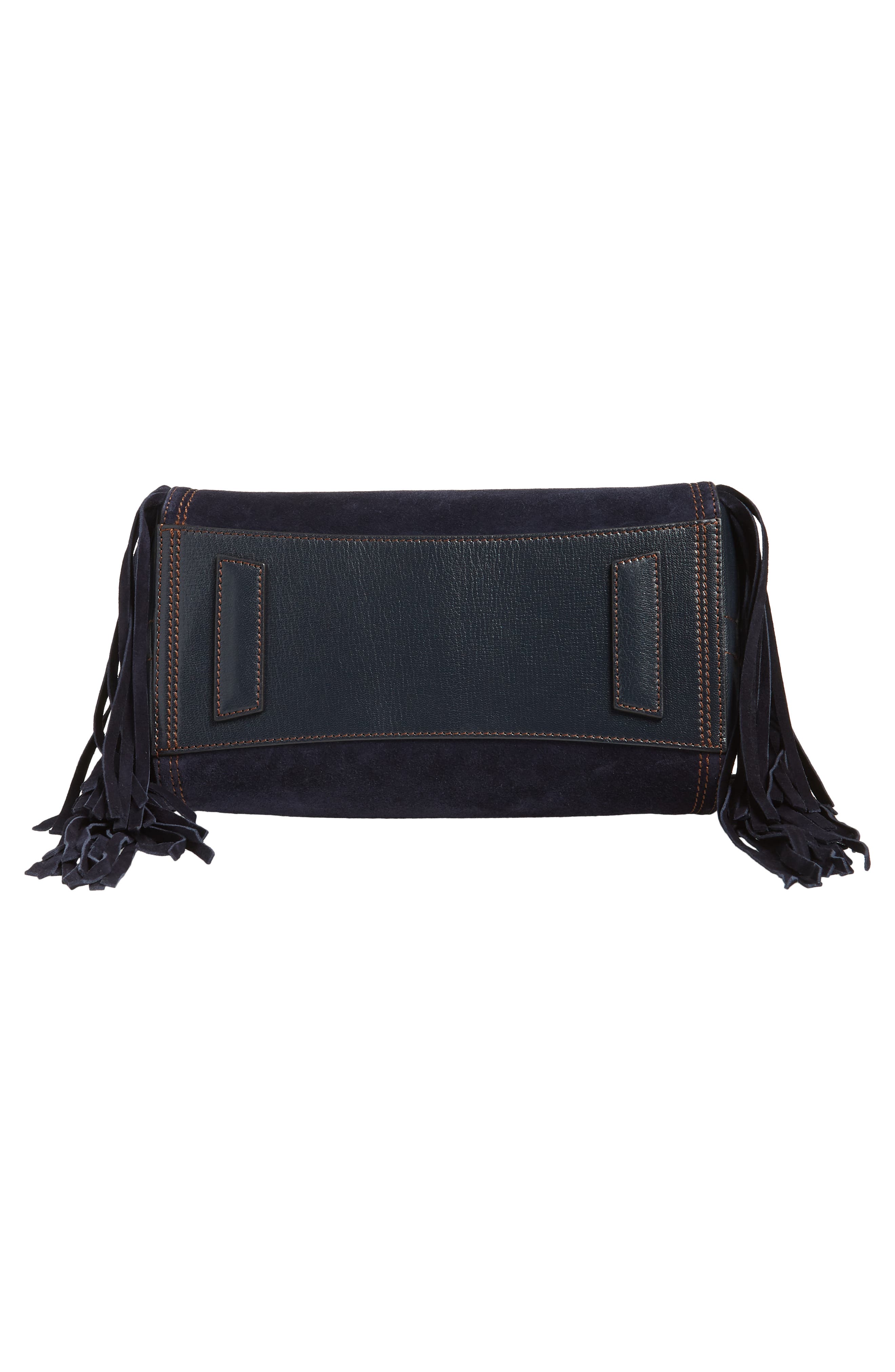 Small Antigona Fringe Embellished Suede Satchel, Alternate, color, DARK BLUE