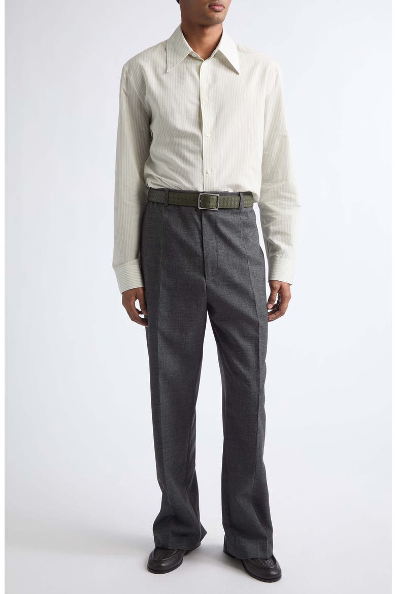 Pleated Shetland Wool Toile Trousers, Alternate, color, 1994 ARDOISE MELANGE