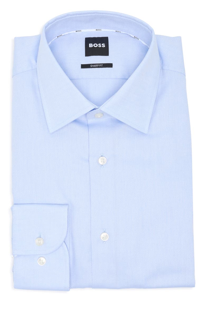 Kent Sharp Fit Cotton Dress Shirt, Alternate, color, LIGHT BLUE