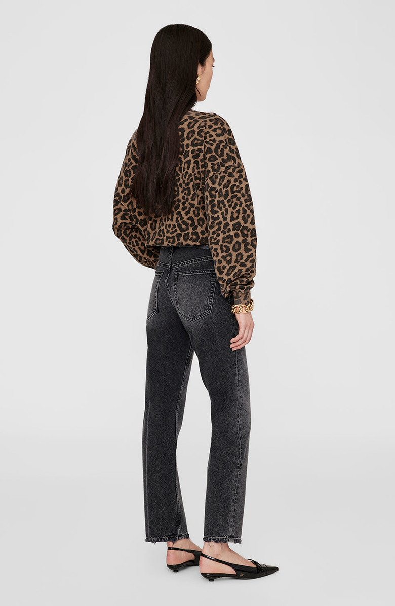 ANINE BING Miles Sweatshirt, Alternate, color, Black And Brown Leopard
