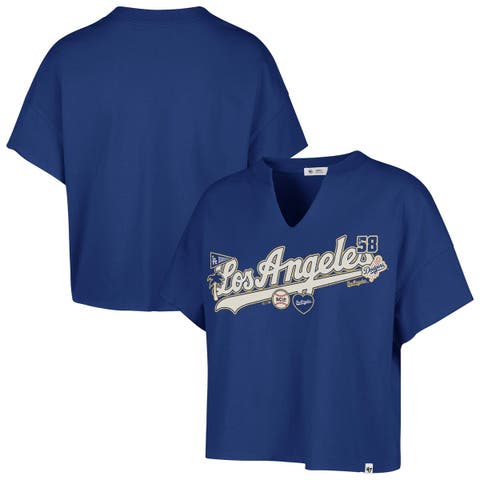 Women's '47 x Stoney Clover Lane Royal Los Angeles Dodgers Oversized Notch Neck T-Shirt