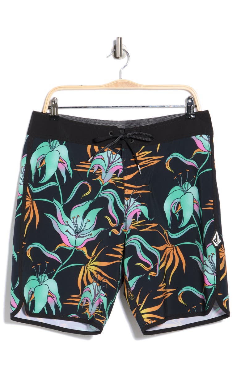 Volcom Infuse Swim Trunks, Alternate, color, Black Green