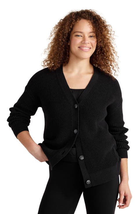 Organic Cotton Shaker Stitch Cardigan
