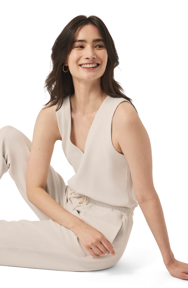 Splendid Waffle Scuba Knit Jumpsuit, Alternate, color, Moonstone