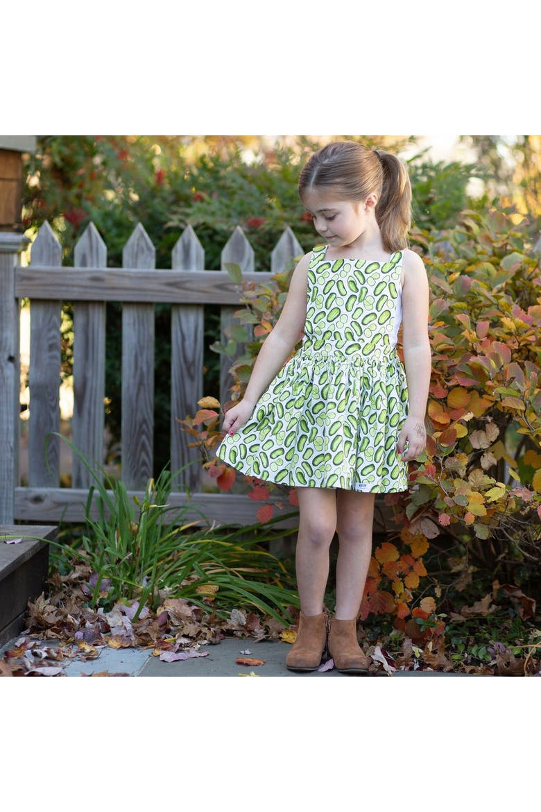 Girls Pinafore Dress, Alternate, color, Pickles
