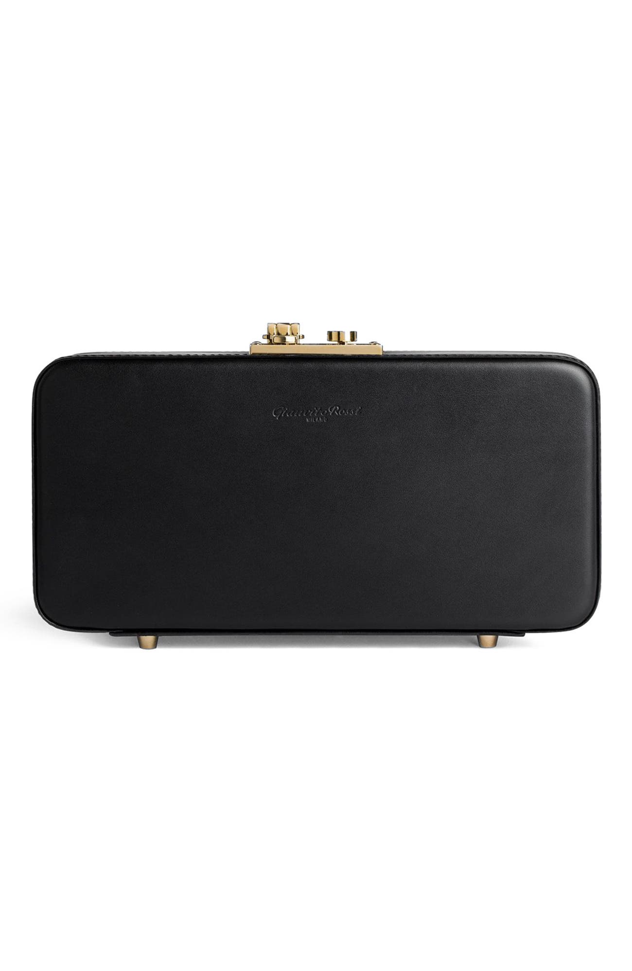 Valì Clutch, Main, color, Black Leather
