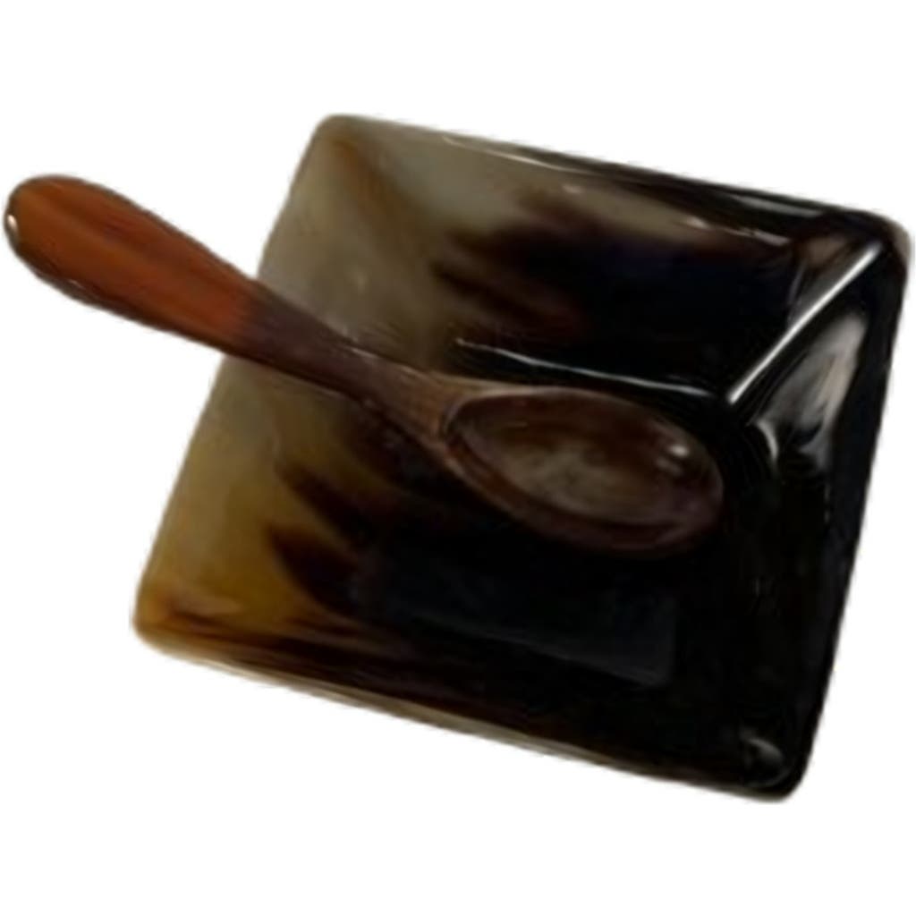 Maadili Collective Horn Spice Bowl with Spoon in Brown  product