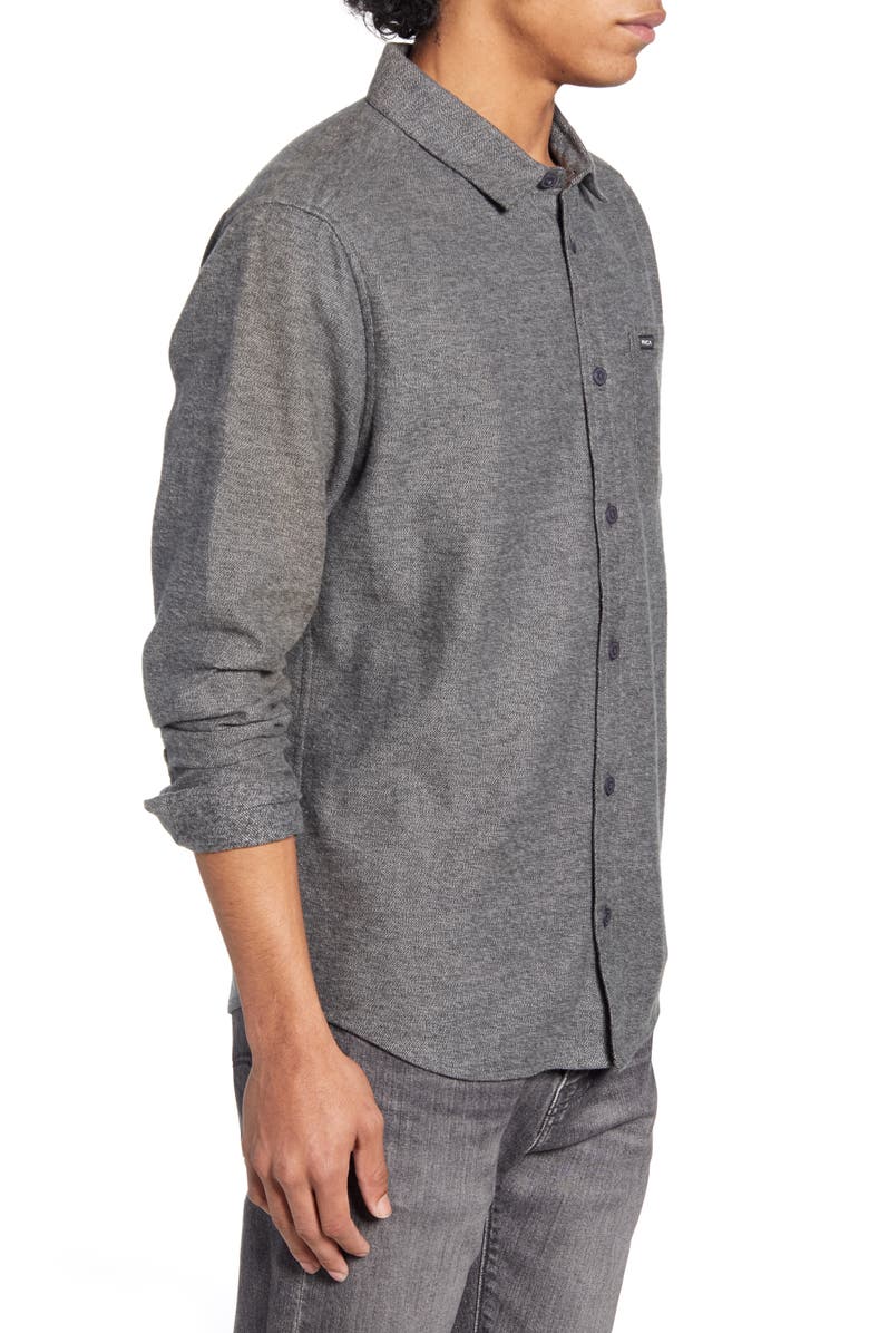RVCA Sand Button-Up Flannel Shirt, Alternate, color, 