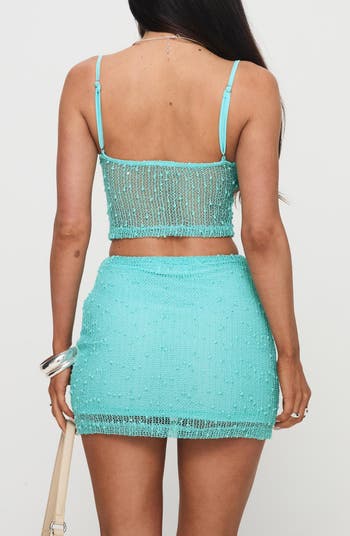 Aarti Crochet-Inspired Top & Miniskirt