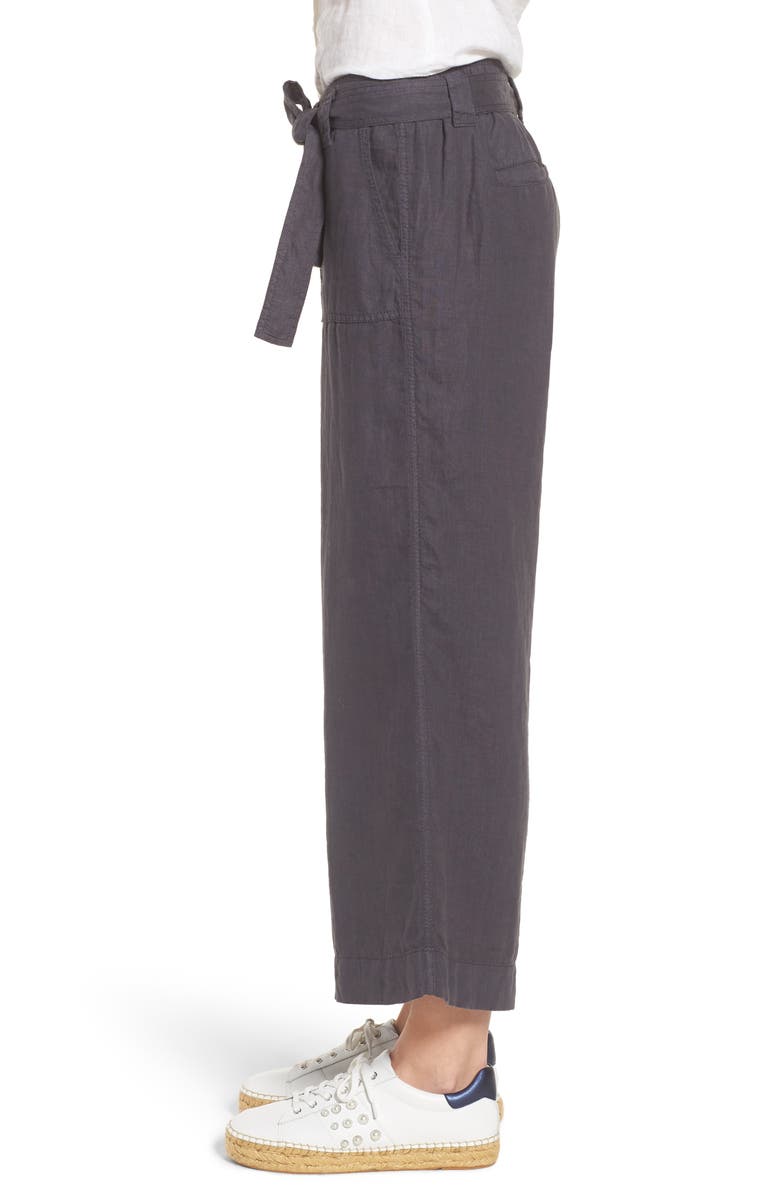 Caslon<sup>®</sup> Wide Leg Crop Linen Pants, Alternate, color, 