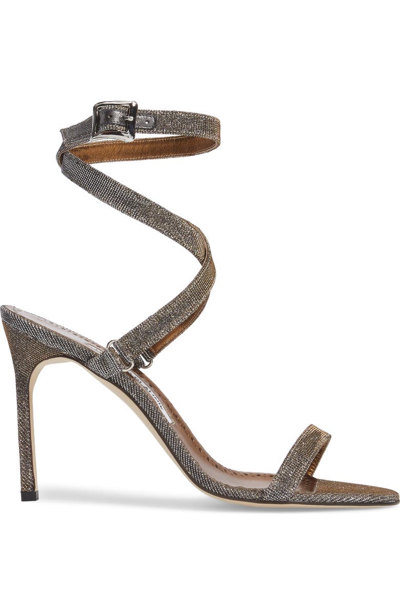 Manolo Blahnik Newfi Ankle Strap Sandal, Alternate, color,