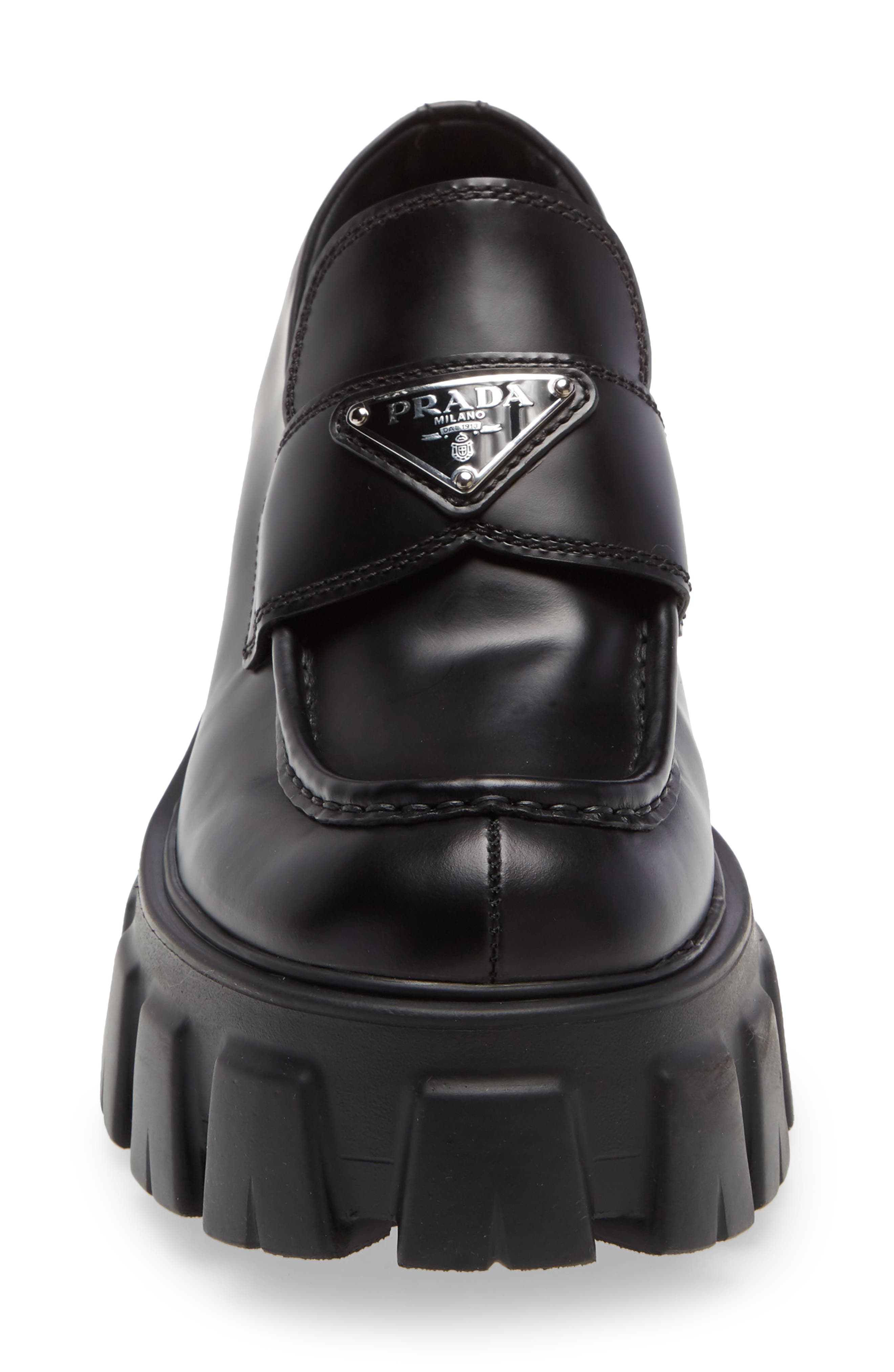 Prada Monolith Lug Sole Loafer, Alternate, color, 