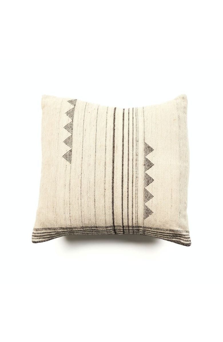 Studio Variously Kora Black Handloom Artisanal Pillow - Cover Only, Main, color, Black/White