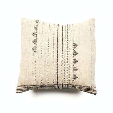 Kora Black Handloom Artisanal Pillow - Cover Only
