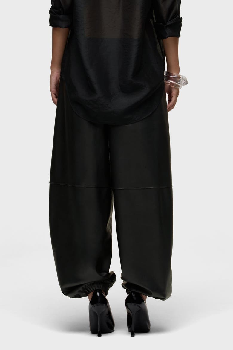 Vegan Leather Balloon Jogger, Alternate, color, BLACK