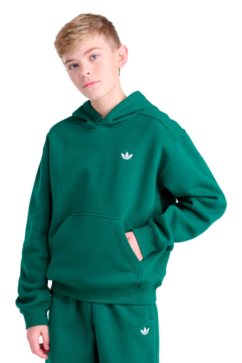 Kids' Essential Fleece Hoodie, Main, color, DARK GREEN