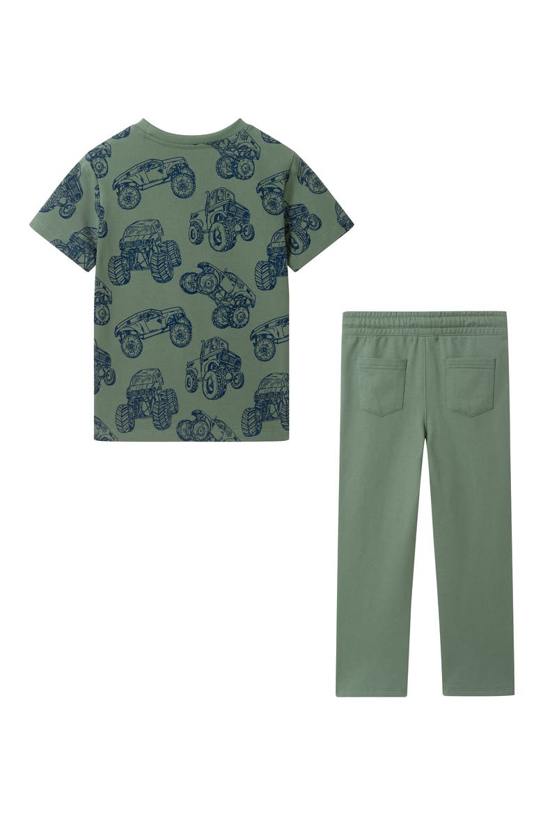 Kids' Truck T-Shirt & Pants Set, Alternate, color, GREEN