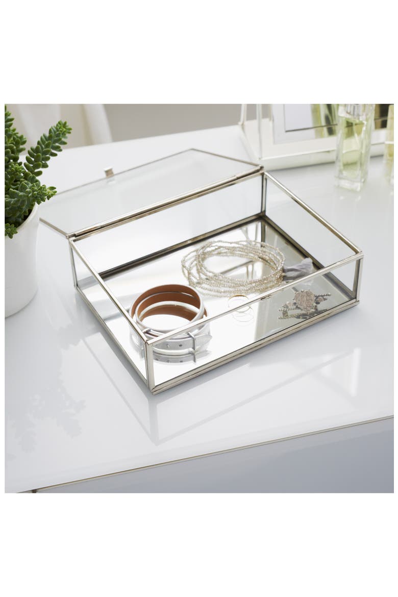 Large Glass Trinket Box, Alternate, color, CLEAR