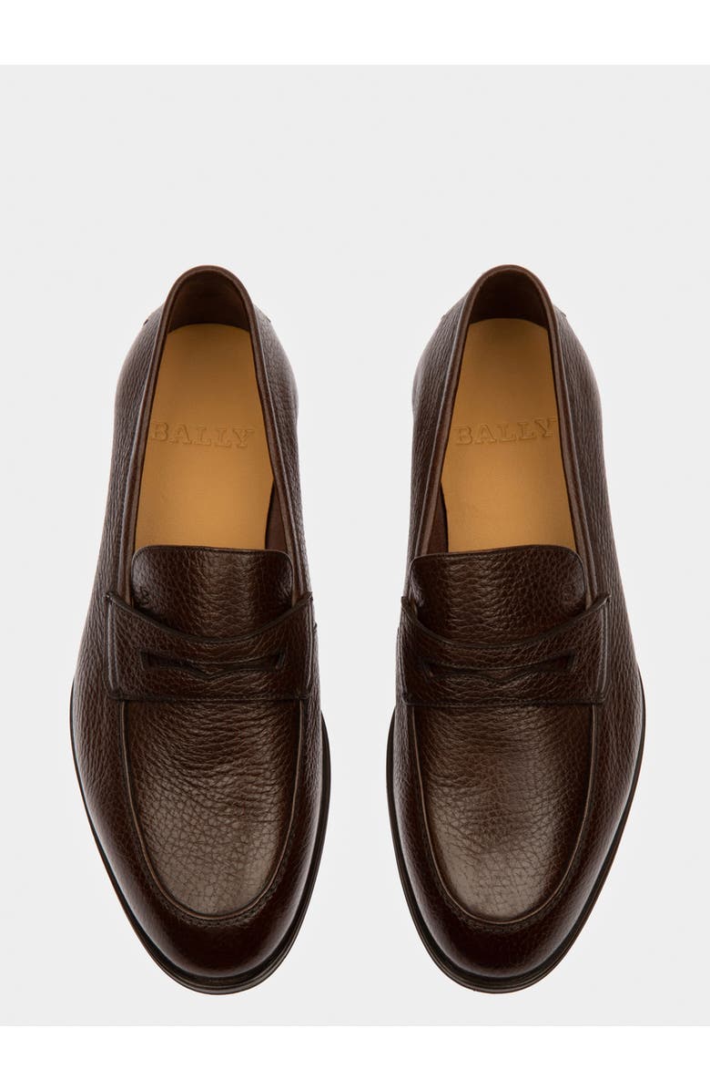 Bally Webb Leather Loafers In Deer Leather, Alternate, color, Brown