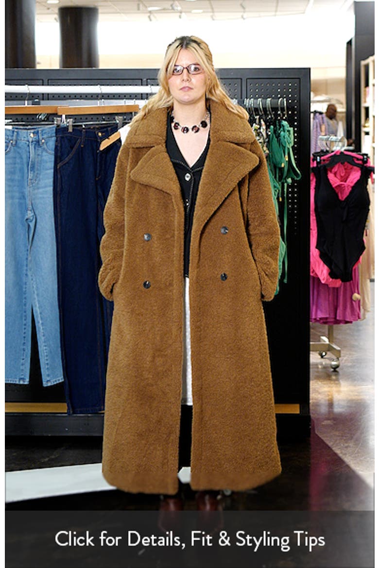 Double Breasted Oversized Faux Fur Maxi Coat video