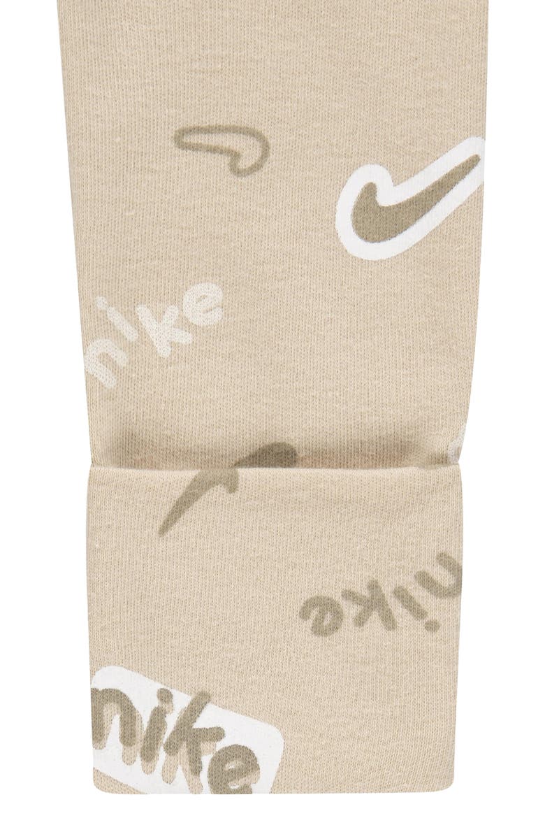 Logo Print Zip Footie, Alternate, color, SANDDRIFT