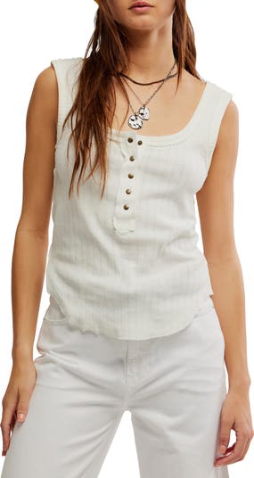 Free People Bryson Cotton Rib Henley Tank | Nordstrom