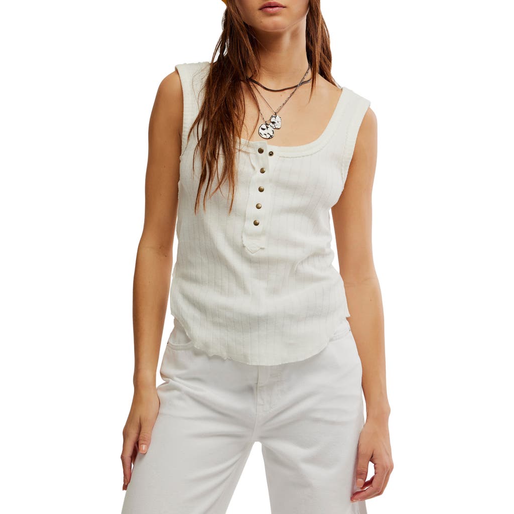 Free People Bryson Cotton Rib Henley Tank
