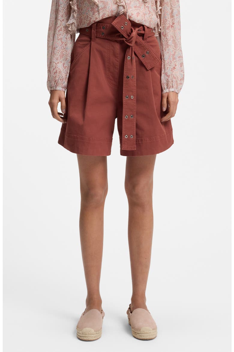 Tulina Twill Shorts, Main, color, HENNA