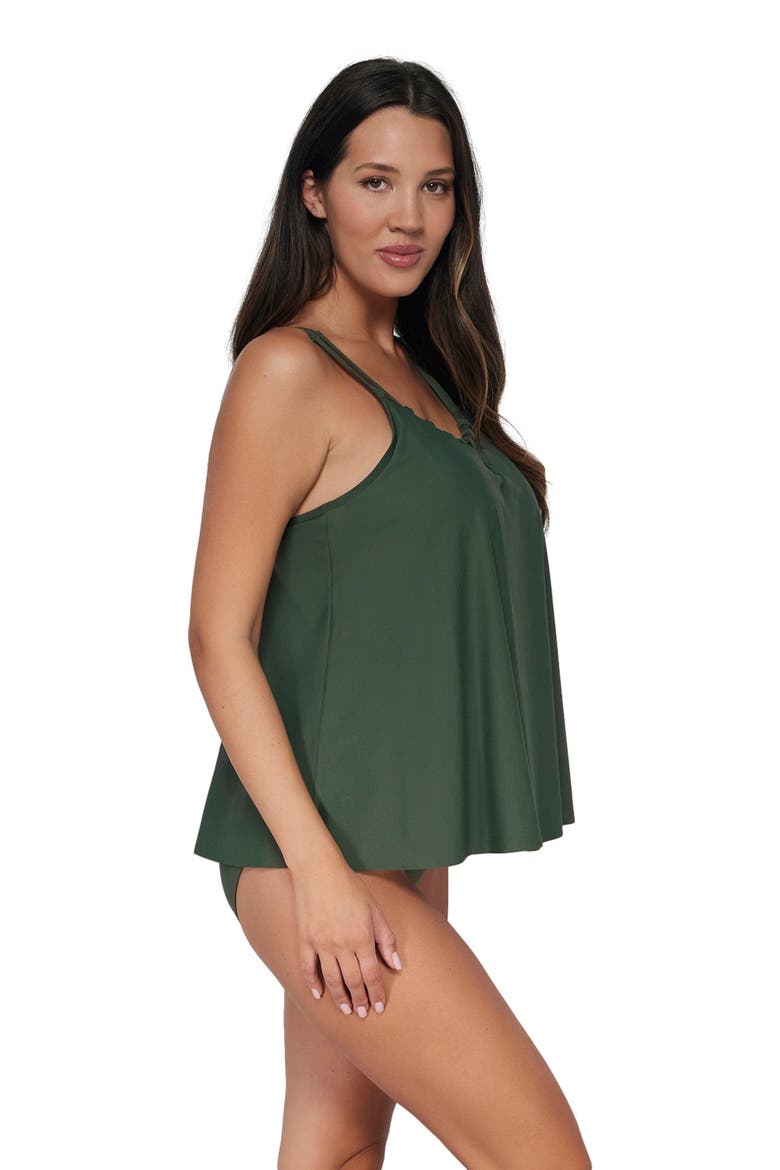 Sadie Tankini Swimsuit Top, Alternate, color, Island Green