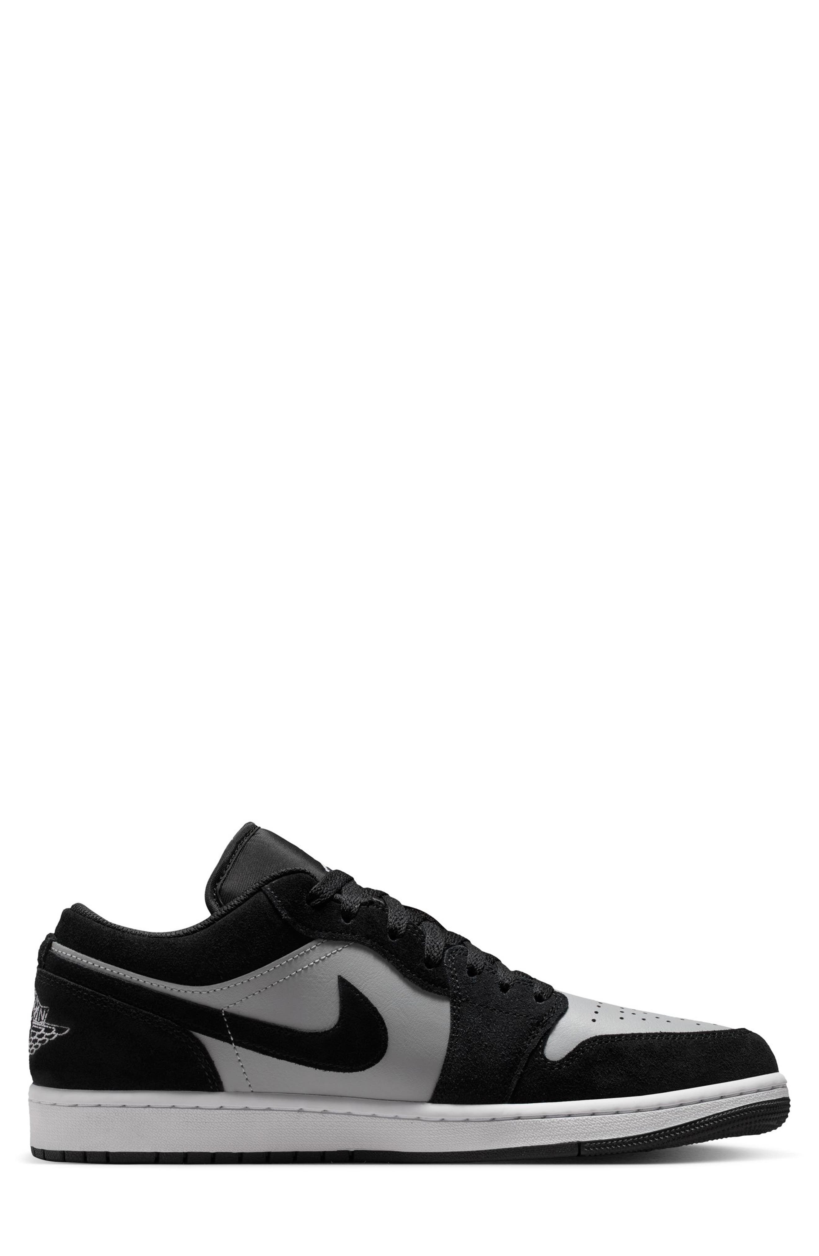 Air Jordan 1 Low Basketball Sneaker, Alternate, color, BLACK/ WHITE/ SMOKE GREY