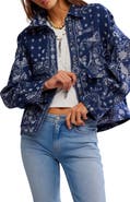 Free People Bandana Jacquard Shirt Jacket
