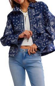 Free People Bandana Jacquard Shirt Jacket