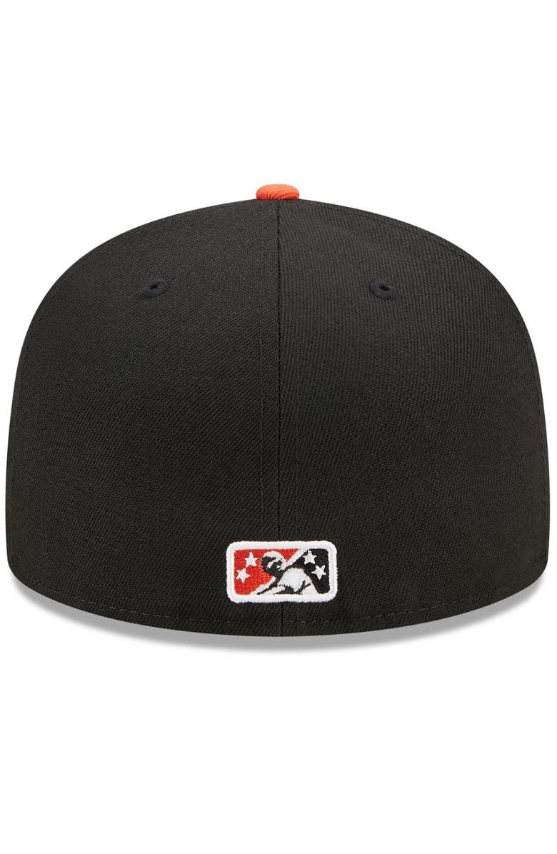 New Era Men's New Era Black/Orange Delmarva Shorebirds Marvel x Minor League 59FIFTY Fitted Hat, Alternate, color, 