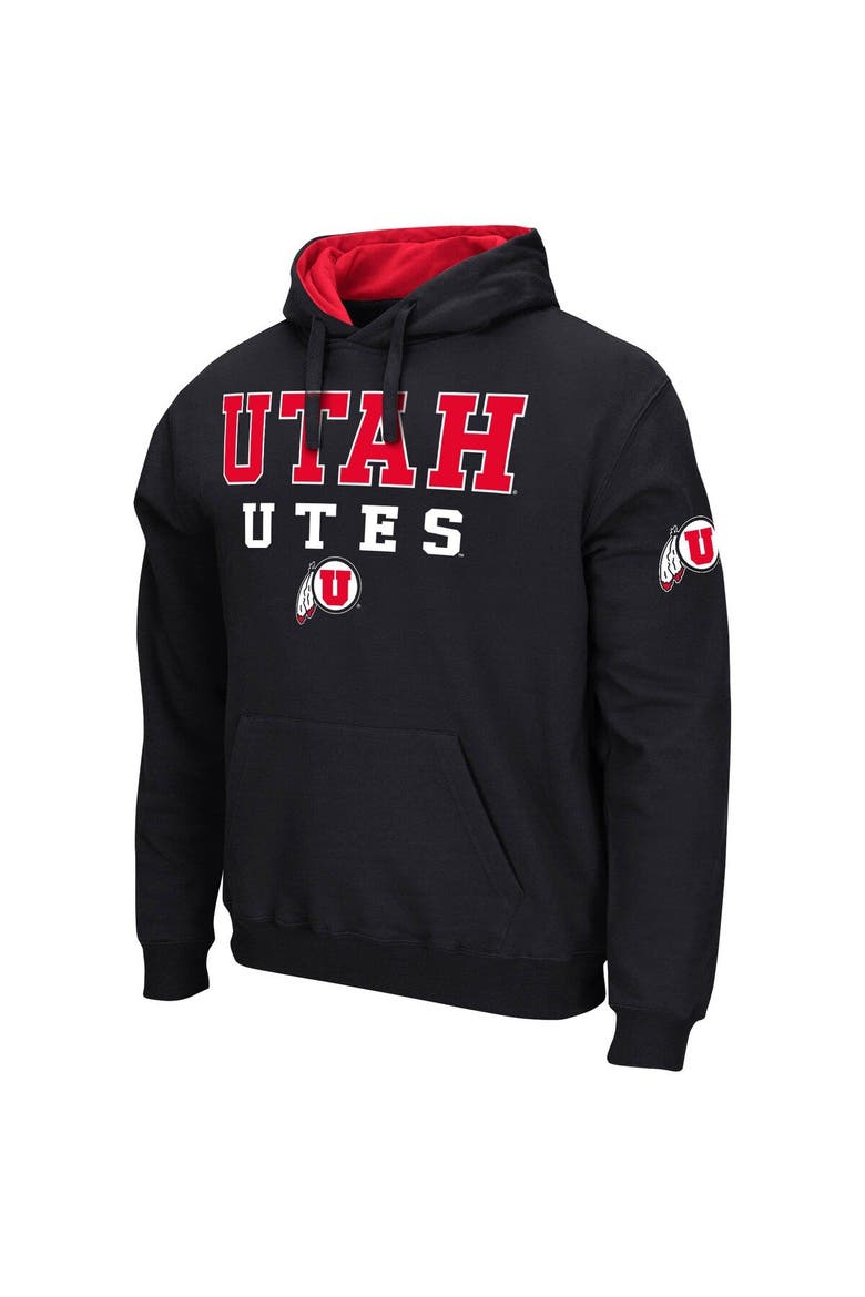 Men's Colosseum Black Utah Utes Sunrise Pullover Hoodie, Alternate, color, Black