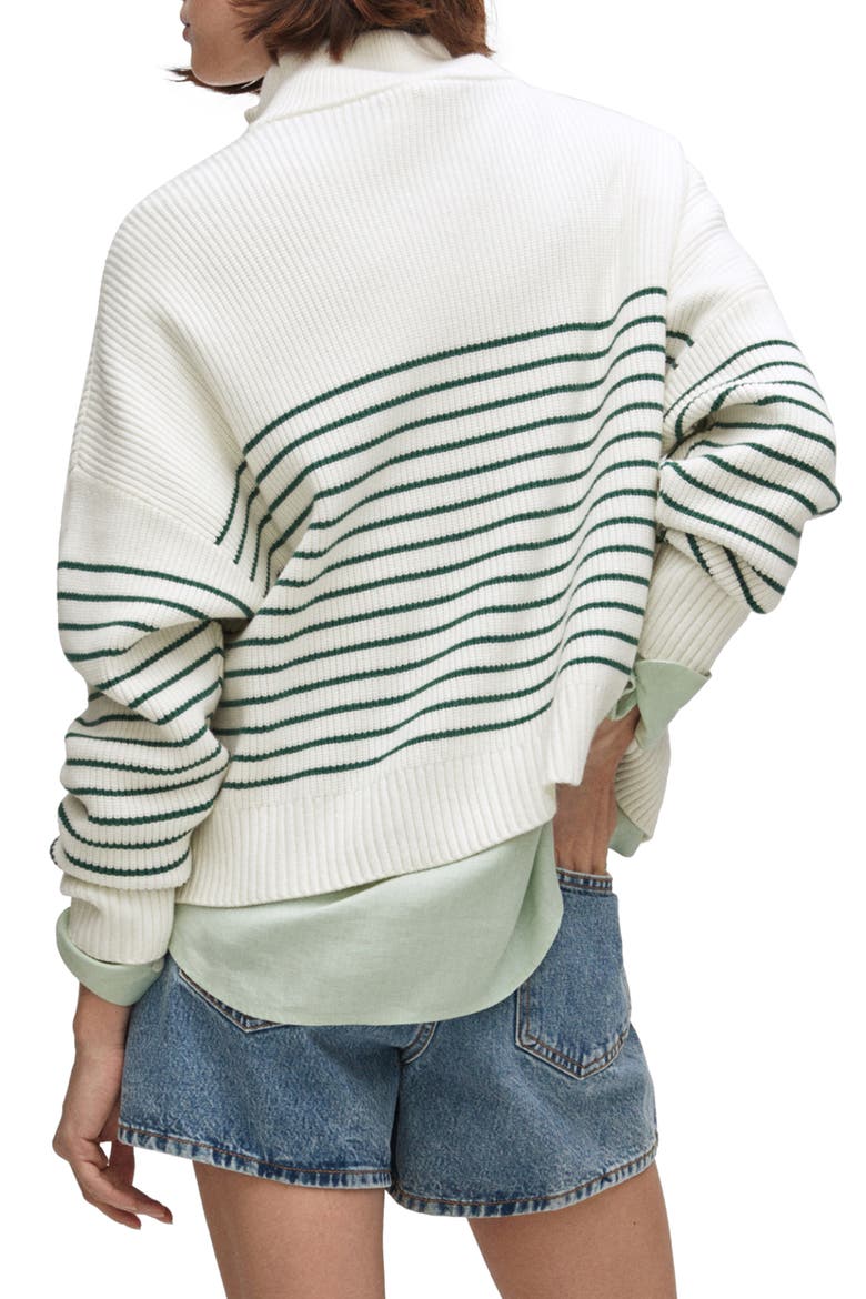Stripe Half Zip Sweater, Alternate, color, GREEN