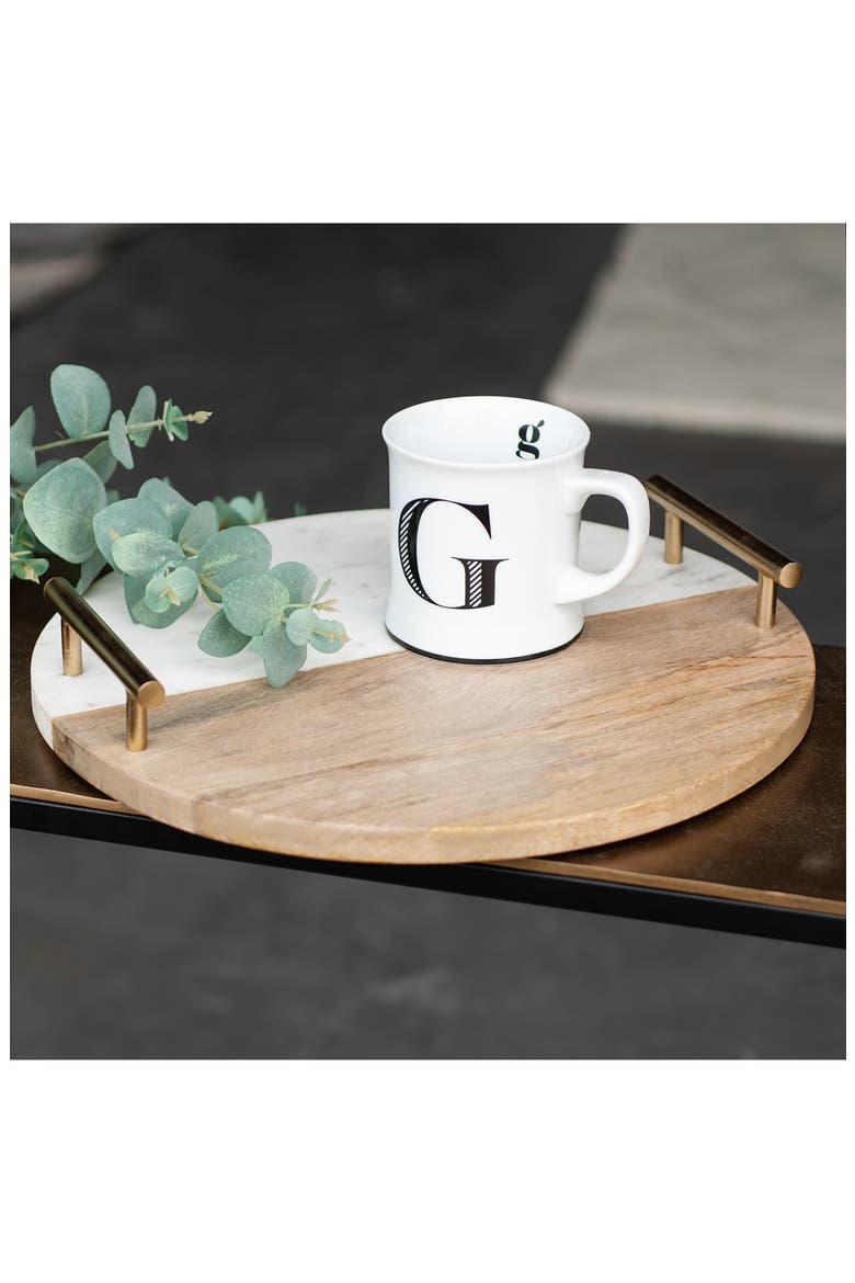 Dinova Marble & Wood Tray, Alternate, color, WHITE