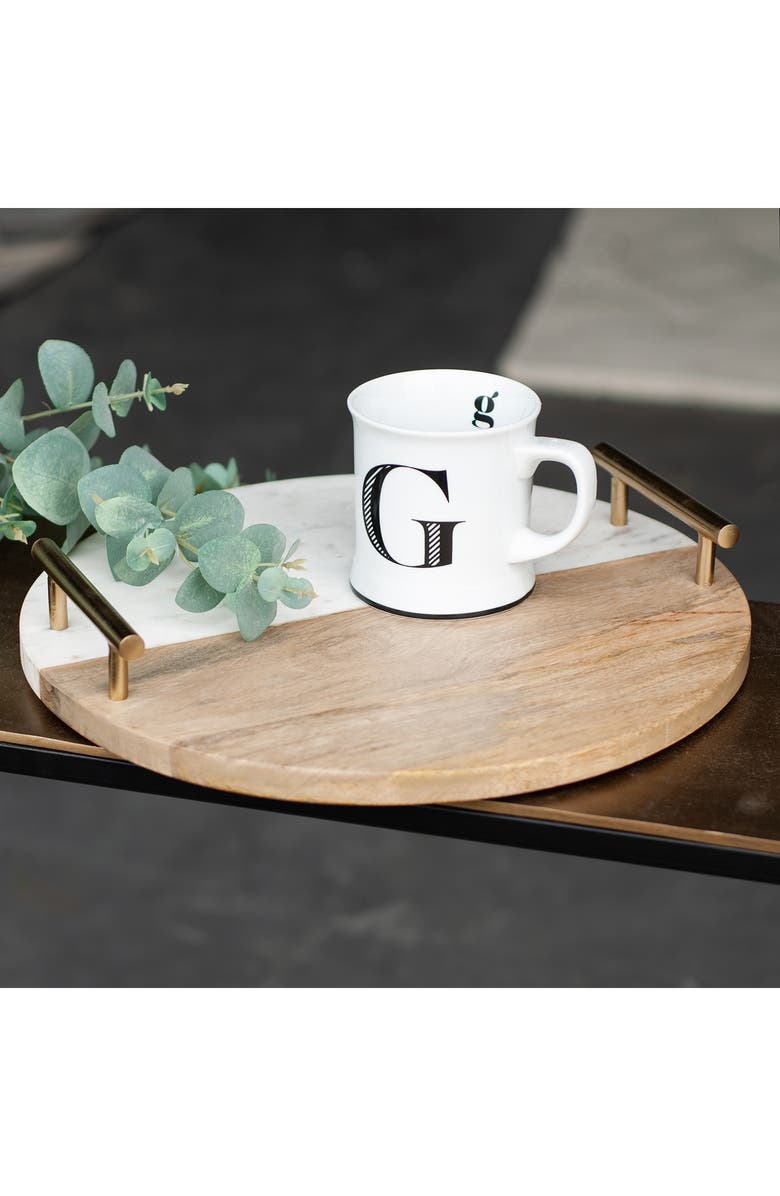 Renwil Dinova Marble & Wood Tray, Alternate, color, White